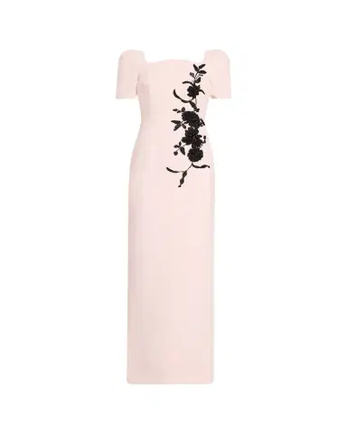 Rickie Freeman for Teri Jon Floral Applique Crepe Column Gown | Thumbnail 1 Rickie Freeman for Teri Jon Floral Applique Crepe Column Gown | Thumbnail 1