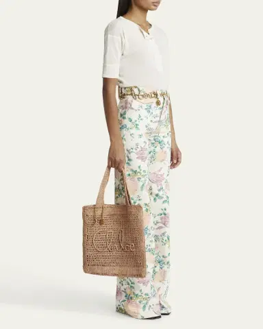 Chloé Summer Banana Tote Bag in Crochet Fabric | Thumbnail 9 Chloé Summer Banana Tote Bag in Crochet Fabric | Thumbnail 9