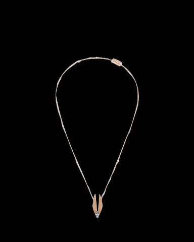 KAMAL 18K Gold Petal Lotus Edge Pear Diamond Necklace, 16"L | Thumbnail 2 KAMAL 18K Gold Petal Lotus Edge Pear Diamond Necklace, 16"L | Thumbnail 2