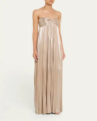 Retrofête Zoa Strapless Lamé Twisted-Bodice Gown | Thumbnail 8 Retrofête Zoa Strapless Lamé Twisted-Bodice Gown | Thumbnail 8