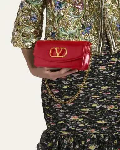 Valentino Garavani Vain Small VLOGO Leather Clutch Bag | Thumbnail 6 Valentino Garavani Vain Small VLOGO Leather Clutch Bag | Thumbnail 6