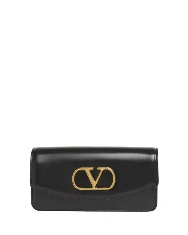 Valentino Garavani Vain Small VLOGO Leather Clutch Bag | Thumbnail 1 Valentino Garavani Vain Small VLOGO Leather Clutch Bag | Thumbnail 1