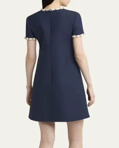 Valentino Garavani Puff-Trim Crystal Bow Mini Dress | Thumbnail 3 Valentino Garavani Puff-Trim Crystal Bow Mini Dress | Thumbnail 3