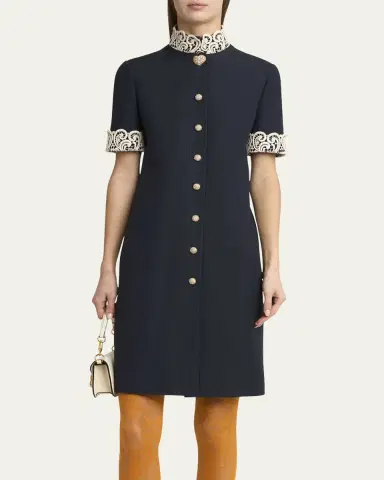 Valentino Garavani Embellished Lace-Trim Dress | Thumbnail 4 Valentino Garavani Embellished Lace-Trim Dress | Thumbnail 4