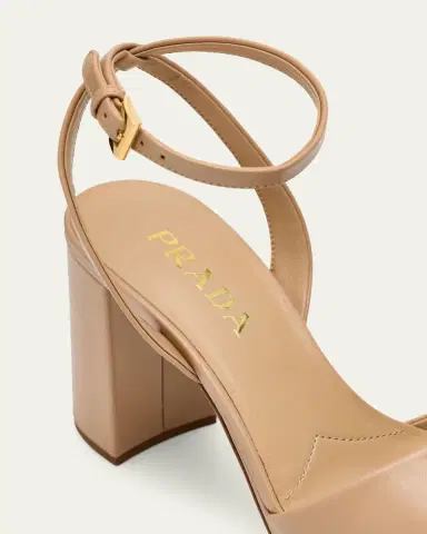 Prada Nappa Triangle Peep-Toe Platform Sandals | Thumbnail 5 Prada Nappa Triangle Peep-Toe Platform Sandals | Thumbnail 5