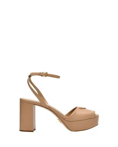Prada Nappa Triangle Peep-Toe Platform Sandals | Thumbnail 1 Prada Nappa Triangle Peep-Toe Platform Sandals | Thumbnail 1