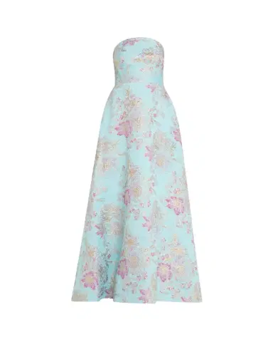 Rickie Freeman for Teri Jon Strapless Metallic Floral Jacquard Gown | Thumbnail 1 Rickie Freeman for Teri Jon Strapless Metallic Floral Jacquard Gown | Thumbnail 1