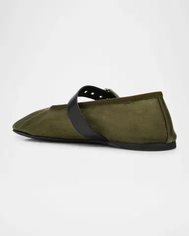 Miu Miu Mesh Buckle Mary-Jane Ballerina Flats | Thumbnail 3 Miu Miu Mesh Buckle Mary-Jane Ballerina Flats | Thumbnail 3