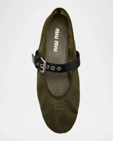 Miu Miu Mesh Buckle Mary-Jane Ballerina Flats | Thumbnail 5 Miu Miu Mesh Buckle Mary-Jane Ballerina Flats | Thumbnail 5
