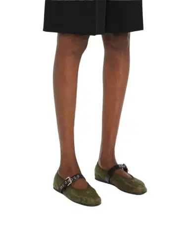 Miu Miu Mesh Buckle Mary-Jane Ballerina Flats | Thumbnail 1 Miu Miu Mesh Buckle Mary-Jane Ballerina Flats | Thumbnail 1