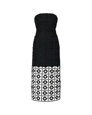 Milly Kait Strapless Tile Lace Midi Dress | Thumbnail 1 Milly Kait Strapless Tile Lace Midi Dress | Thumbnail 1