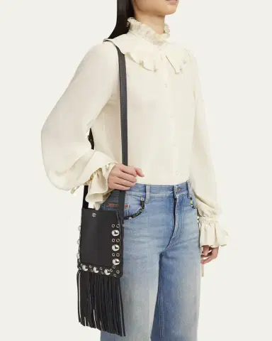 Valentino Garavani Nellcote Small Fringe Studded Leather Crossbody Bag | Thumbnail 2 Valentino Garavani Nellcote Small Fringe Studded Leather Crossbody Bag | Thumbnail 2