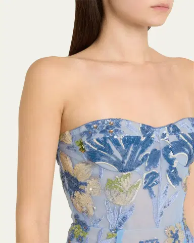 Bronx and Banco Dahlia Sequin Floral Column Gown | Thumbnail 5 Bronx and Banco Dahlia Sequin Floral Column Gown | Thumbnail 5