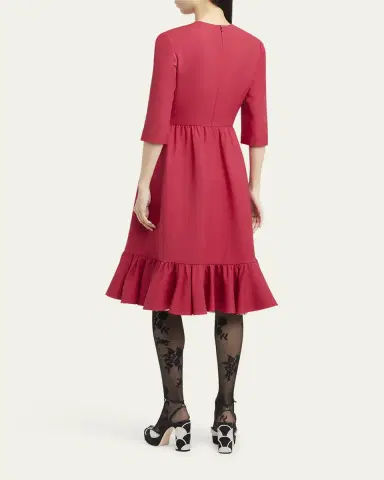 Valentino Garavani Strass Heart Flounce Crepe Couture Dress | Thumbnail 3 Valentino Garavani Strass Heart Flounce Crepe Couture Dress | Thumbnail 3