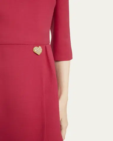 Valentino Garavani Strass Heart Flounce Crepe Couture Dress | Thumbnail 5 Valentino Garavani Strass Heart Flounce Crepe Couture Dress | Thumbnail 5
