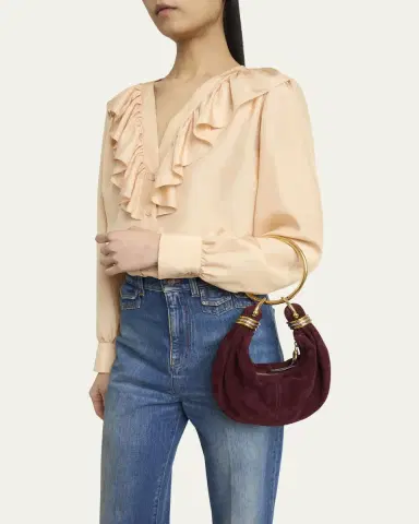 Chloé Bracelet Hobo Bag in Suede | Thumbnail 2 Chloé Bracelet Hobo Bag in Suede | Thumbnail 2