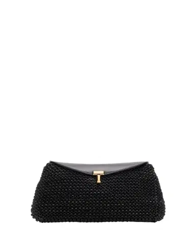 Toteme T-Lock Woven Leather Clutch Bag | Thumbnail 1 Toteme T-Lock Woven Leather Clutch Bag | Thumbnail 1