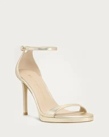 Stuart Weitzman Nudist Metallic Ankle-Wrap Platform Sandals | Thumbnail 2 Stuart Weitzman Nudist Metallic Ankle-Wrap Platform Sandals | Thumbnail 2