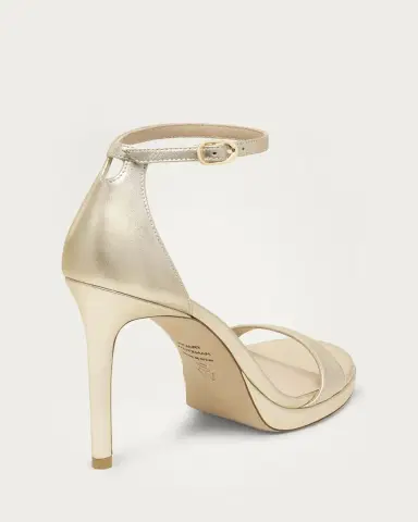 Stuart Weitzman Nudist Metallic Ankle-Wrap Platform Sandals | Thumbnail 3 Stuart Weitzman Nudist Metallic Ankle-Wrap Platform Sandals | Thumbnail 3