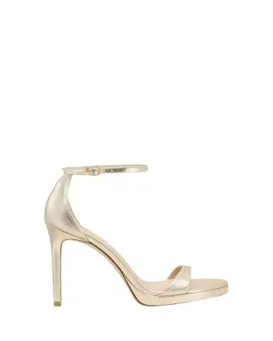 Stuart Weitzman Nudist Metallic Ankle-Wrap Platform Sandals | Thumbnail 1 Stuart Weitzman Nudist Metallic Ankle-Wrap Platform Sandals | Thumbnail 1