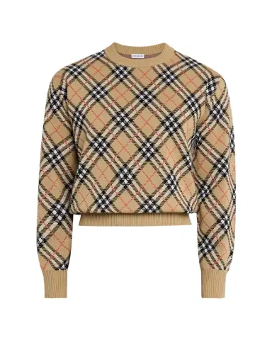 Burberry Men's Vintage Check Knit Crewneck Sweater | Thumbnail 1 Burberry Men's Vintage Check Knit Crewneck Sweater | Thumbnail 1