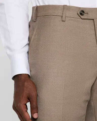 Giorgio Armani Men's Wool Sharkskin Flat Front Trousers | Thumbnail 4 Giorgio Armani Men's Wool Sharkskin Flat Front Trousers | Thumbnail 4