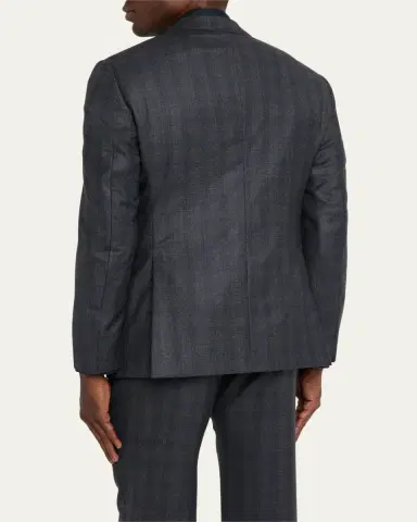 Giorgio Armani Men's Blurred Plaid G Line Two-Piece Suit | Thumbnail 5 Giorgio Armani Men's Blurred Plaid G Line Two-Piece Suit | Thumbnail 5