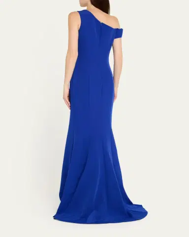 Rickie Freeman for Teri Jon One-Shoulder Floral Applique Crepe Mermaid Gown | Thumbnail 3 Rickie Freeman for Teri Jon One-Shoulder Floral Applique Crepe Mermaid Gown | Thumbnail 3