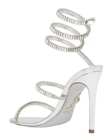 René Caovilla Metallic Leather Strass Snake Ankle Wrap Sandals | Thumbnail 1 René Caovilla Metallic Leather Strass Snake Ankle Wrap Sandals | Thumbnail 1