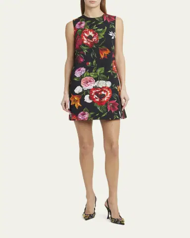 Dolce & Gabbana Floral-Print Sleeveless Mini Shift Dress | Thumbnail 2 Dolce & Gabbana Floral-Print Sleeveless Mini Shift Dress | Thumbnail 2