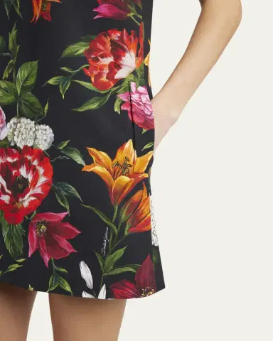 Dolce & Gabbana Floral-Print Sleeveless Mini Shift Dress | Thumbnail 5 Dolce & Gabbana Floral-Print Sleeveless Mini Shift Dress | Thumbnail 5