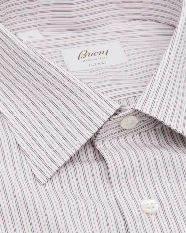 Brioni Men's Giza 87 Cotton Multi-Stripe Dress Shirt | Thumbnail 2 Brioni Men's Giza 87 Cotton Multi-Stripe Dress Shirt | Thumbnail 2