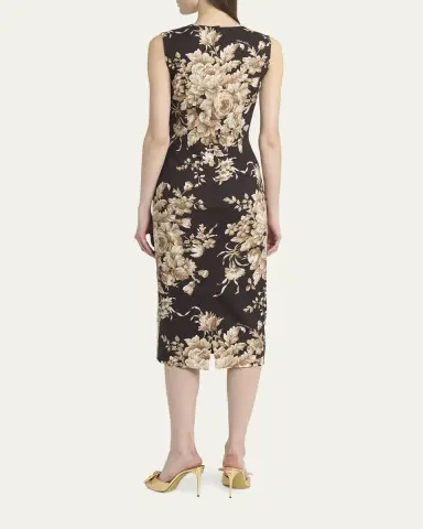 Dolce & Gabbana Rose Cretonne Charmeuse Sleeveless Midi Dress | Thumbnail 3 Dolce & Gabbana Rose Cretonne Charmeuse Sleeveless Midi Dress | Thumbnail 3