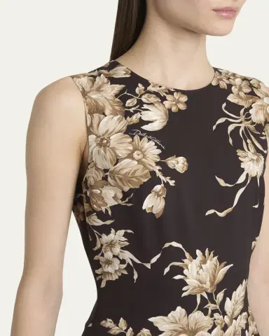 Dolce & Gabbana Rose Cretonne Charmeuse Sleeveless Midi Dress | Thumbnail 5 Dolce & Gabbana Rose Cretonne Charmeuse Sleeveless Midi Dress | Thumbnail 5