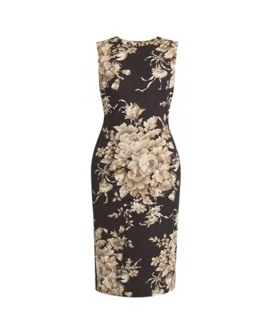 Dolce & Gabbana Rose Cretonne Charmeuse Sleeveless Midi Dress | Thumbnail 1 Dolce & Gabbana Rose Cretonne Charmeuse Sleeveless Midi Dress | Thumbnail 1