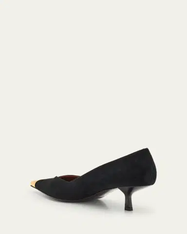 Giuseppe Zanotti Suede Golden Cap-Toe Pumps | Thumbnail 4 Giuseppe Zanotti Suede Golden Cap-Toe Pumps | Thumbnail 4