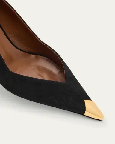 Giuseppe Zanotti Suede Golden Cap-Toe Pumps | Thumbnail 5 Giuseppe Zanotti Suede Golden Cap-Toe Pumps | Thumbnail 5