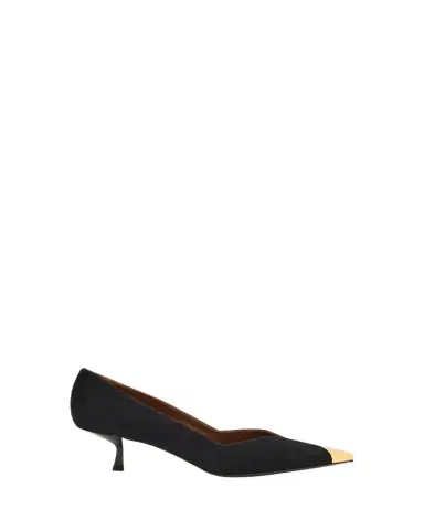 Giuseppe Zanotti Suede Golden Cap-Toe Pumps | Thumbnail 1 Giuseppe Zanotti Suede Golden Cap-Toe Pumps | Thumbnail 1
