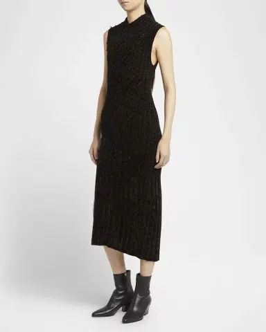 Giorgio Armani Ribbed Chenille Sleeveless Midi Dress | Thumbnail 3 Giorgio Armani Ribbed Chenille Sleeveless Midi Dress | Thumbnail 3