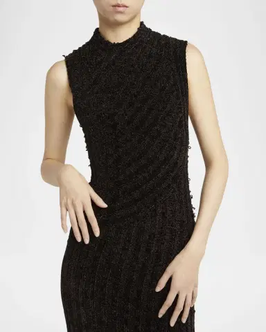 Giorgio Armani Ribbed Chenille Sleeveless Midi Dress | Thumbnail 4 Giorgio Armani Ribbed Chenille Sleeveless Midi Dress | Thumbnail 4