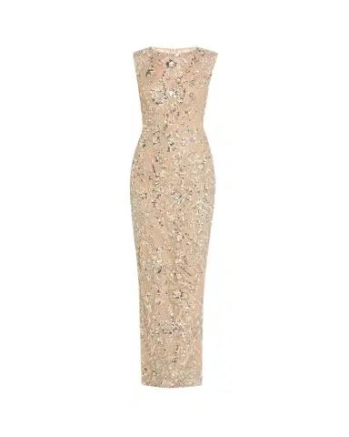 Bronx and Banco Violet Bead & Sequin Floral-Embroidered Gown | Thumbnail 1 Bronx and Banco Violet Bead & Sequin Floral-Embroidered Gown | Thumbnail 1