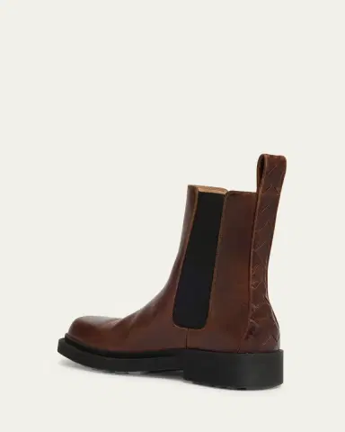 Bottega Veneta Men's Ben Smooth & Intrecciato Leather Chelsea Boots | Thumbnail 4 Bottega Veneta Men's Ben Smooth & Intrecciato Leather Chelsea Boots | Thumbnail 4