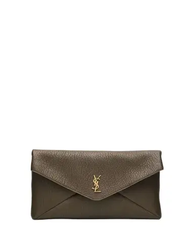 Saint Laurent YSL Envelope Clutch Bag in Grained Leather | Thumbnail 1 Saint Laurent YSL Envelope Clutch Bag in Grained Leather | Thumbnail 1