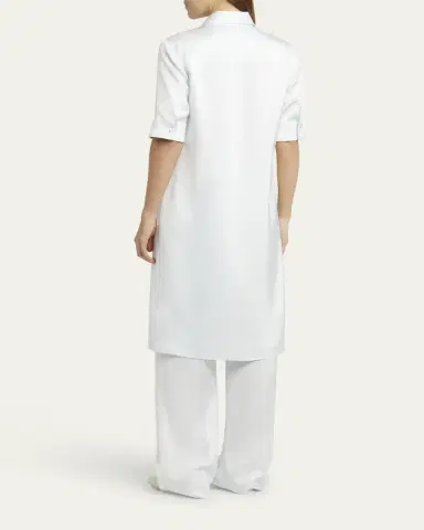 Jil Sander Short-Sleeve Long Fitted Button-Down Shirt | Thumbnail 3 Jil Sander Short-Sleeve Long Fitted Button-Down Shirt | Thumbnail 3
