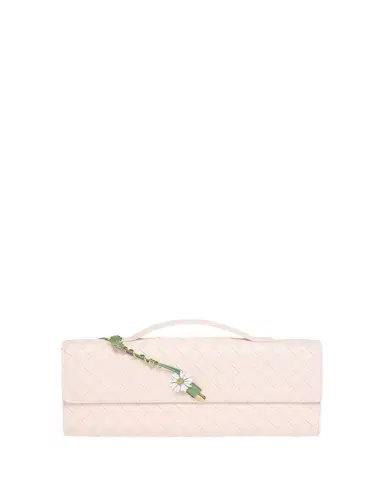 Bottega Veneta Andiamo Flower-Embellished Leather Clutch Bag | Thumbnail 1 Bottega Veneta Andiamo Flower-Embellished Leather Clutch Bag | Thumbnail 1