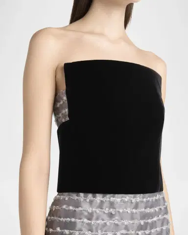 Giorgio Armani Strapless Velvet Bustier Iridescent Textured Silk Gown | Thumbnail 5 Giorgio Armani Strapless Velvet Bustier Iridescent Textured Silk Gown | Thumbnail 5