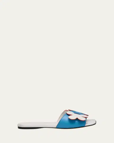 Marni Flower Leather Slide Sandals | Thumbnail 6 Marni Flower Leather Slide Sandals | Thumbnail 6
