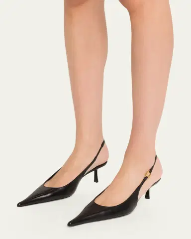 Saint Laurent Vendome Leather Slingback Pumps | Thumbnail 2 Saint Laurent Vendome Leather Slingback Pumps | Thumbnail 2
