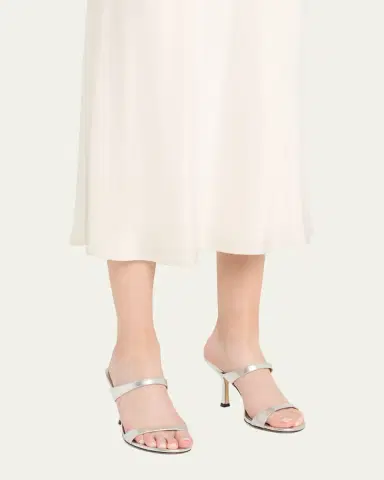 Stuart Weitzman Nudist Metallic Dual-Band Slide Sandals | Thumbnail 2 Stuart Weitzman Nudist Metallic Dual-Band Slide Sandals | Thumbnail 2
