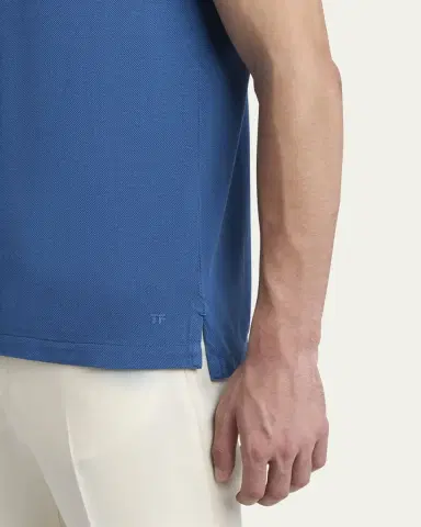 Tom Ford Men's Lyocell Pique Polo Shirt | Thumbnail 8 Tom Ford Men's Lyocell Pique Polo Shirt | Thumbnail 8